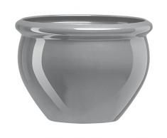 Emsa 516691 Blumenkübel für Innen- und Außenbereich, Glasurkeramik-Optik, Ø 32 cm, Staubgrau, Siena Nobile