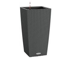 LECHUZA CUBICO Cottage 30, Granit, Hochwertiger Kunststoff, Inkl. Bewässerungssystem, Herausnehmbarer Pflanzeinsatz, Für Innen- und Außenbereich, 15222