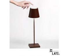 Zafferano Poldina tragbare und wiederaufladbare Tischlampe corten