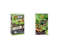 COMPO BIO Hochbeet Langzeit-Dünger für Gemüse, Obst, Kräuter und andere Hochbeet-Pflanzen, 5 Monate Langzeitwirkung, 750 g & SANA Anzucht- und Kräutererde mit 6 Wochen Dünger, 10 Liter