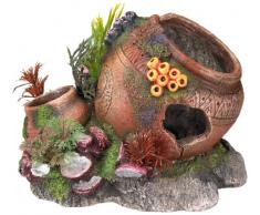 Nobby Aqua Ornaments KRUG MIT MUSCHELN mit Pflanzen 17,5 x 13,2 x 13 cm