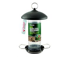 Gardman Futtersäule aus Stahl für Samen, Große, schwarz