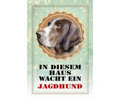 Schatzmix In diesem Haus wacht EIN jagdhund Metal Sign deko Schild Blech Garten