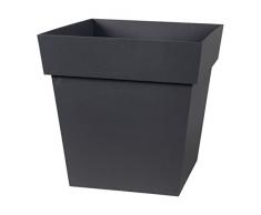 EDA Plastiques 13643 G.ANT SX6 Pflanzkübel Toskana, quadratisch, anthrazit, 32 x 32 x 32 cm