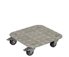 WAGNER Pflanzenroller Alaska 29 x 29 x 7,5 cm I Blumenroller für Außenbereich + Innenbereich I Kübelroller aus Aluminium I 2 Total-Feststeller I Tragkraft 150 kg I Made in Germany- 20700301