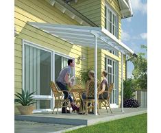 Hochwertige Aluminium Terrassenüberdachung, Terrassendach 300x915 cm (TxB) - weiß