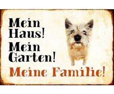 Schatzmix Mein Haus! Mein Garten! Meine Familie! Mischling Hund Metal Sign deko Schild Blech Garten