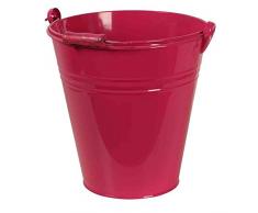 Siena Garden Zinkeimer 10L, Wassereimer, mit Holzgriff, pink, 732846