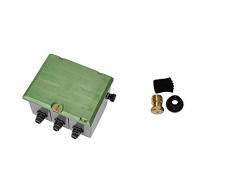 Arqueta pre-montada de 3 vías Para colocar 3 electroválvulas de 9 ó 24 V & Gardena Sprinklersystem Entwässerungsventil, Zubehör für T-Stück 25 mm x 3/4 Zoll Innengewinde, für automatische Bewässerung