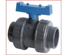 Aquaforte PVC Kugelhahn mit beidseitigen Überwurf, Ø 63 mm Klebemuffe