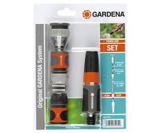 Gardena Grundausstattung mit Anschlussteilen für 13 mm (1/2 Zoll)- und 15 mm (5/8”)-Schläuche: Wasserhahn Anschluss-Set mit Reinigungsspritze (18291-20)