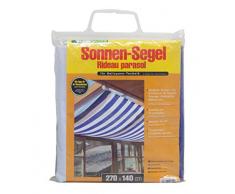 Windhager Sonnensegel für Seilspanntechnik, Blau/ Weiß, 270 x 140 cm