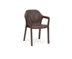 LECHUZA Stapelstuhl, mokka, Hochwertiger Kunststoff, Ergonomische, luftdurchlässige Sitzfläche, Platzsparend stapelbar, 10904