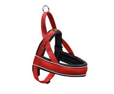 HUNTER Racing Norwegergeschirr, sportliches Geschirr für Hunde, Nylon, Fleece-Polsterung, XXL, rot/schwarz