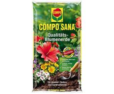 COMPO SANA Qualitäts-Blumenerde mit 12 Wochen Dünger für alle Zimmer-, Balkon- und Gartenpflanzen, Kultursubstrat, 5 Liter, Braun