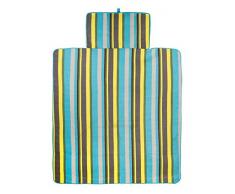 Idena Picknickdecke mit Schultergurt, 150 x 135 cm, blau gestreift, 10037600