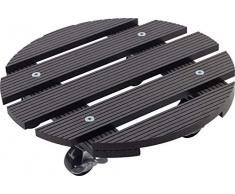 Metafranc WPC-Pflanzenroller Ø 300 mm-60 kg Tragkraft-Anthrazit-PP-Räder-Feststeller-Witterungsbeständig/Outdoorroller/Untersetzer mit Rollen/Transporthilfe für Pflanzen / 825130