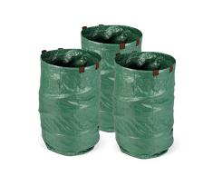 Fundwerk Garten Abfallsack 272 L, 3er Set, dunkelgrün