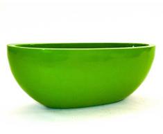 Pflanzkübel Blumenkübel Blumentopf Fiberglas Oval LxBxH 51x23xH18cm hochglanz avocado grün