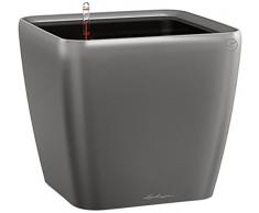 LECHUZA QUADRO Premium LS 43, Anthrazit Metallic, Hochwertiger Kunststoff, Inkl. Bewässerungssystem, Herausnehmbarer Pflanzeinsatz, Für Innen- und Außenbereich, 16183