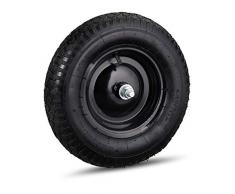 Relaxdays Schubkarrenrad 4.80 4.00-8, luftbereift, Stahlfelge, Rad mit Achse, Ersatzrad Schubkarre, bis 120 kg, schwarz