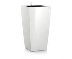 LECHUZA CUBICO Premium 40, Weiß Hochglanz, Hochwertiger Kunststoff, Inkl. Bewässerungssystem, Herausnehmbarer Pflanzeinsatz, Für Innenraumbegrünung, 18191