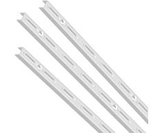 Element System Wandschiene 1-reihig, 2 Stück, 4 Abmessungen, 3 farben, Länge 150 cm für Regalsystem, Regalträger, Wandregal, weiß, 10000-00028