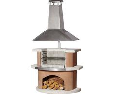Buschbeck Grillkamin Kampen, weiß/terra, 65 x 110 x 210 cm