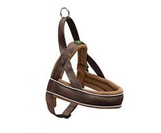 HUNTER Racing Norwegergeschirr, sportliches Geschirr für Hunde, Nylon, Fleece-Polsterung, L, braun/cognac