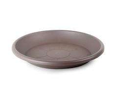 Floralo Untersetzer Cilindro rund, 68 cm Durchmesser x 9,5 cm, taupe, wetterfestes Pflanzgefäß aus UV-beständigem Kunststoff, hellgrau 1x