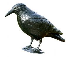 Windhager Gartenfigur Rabe, Taubenabwehr Kunststoff, natürliche Schädlingsbekämpfung, Schutz vor lästigen Vögeln, Krähe, Taubenschreck, 37cm, 07117, schwarz
