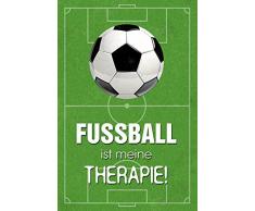 Schatzmix Fussball ist Meine Therapie! Lustig Spruch Metal Sign deko Schild Blech Garten