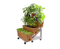 Bama Nässestop S18 Orto 3 Pflanzgefäßen Garten Kit mit Warenkorb, 80 x 74 x 73 cm