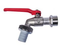 Cornat Kugelauslaufhahn - 26,44 mm (3/4 Zoll) AG - Inklusive Schlauchanschluss - Hochwertiges Messing - Ideal als Außenzapfstelle / Zapfhahn für Regentonnen / Wasserhahn / Absperrhahn / FLOR92585