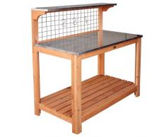 Habau 695 Gartentisch mit verzinkter Arbeitsplatte, Natur 101 x 55 x 117 cm