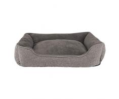 dibea Db00796 Hundebett Meliert Hundekissen Hundekörbchen Bezug Abnehmbar 90x75 cm, M, Grau