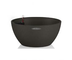 LECHUZA CUBETO Stone 30, Graphitschwarz, Hochwertiger Kunststoff, Inkl. Bewässerungssystem, Herausnehmbarer Pflanzeinsatz, Für Innen- und Außenbereich, 13832