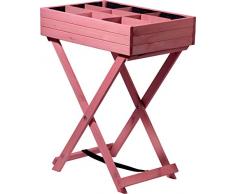 dobar Faltbares 9 separaten Pflanzbereichen, Kräuterbeet inkl. Pflanzfolie Hochbeet, Hellrosa, 58 x 38 x 75 cm