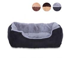 Hundebett, Hundekissen, Hundekörbchen mit Wendekissen, Größe S, Farbe grau/schwarz