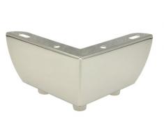 WAGNER Möbelbein / Möbelfuß / Tischbein / Sofafuß - SOFA WING - Stahl verchromt, Anschraubplatte, 3 Noppen, Höhe 6 cm, Schenkellänge 11 cm, für Palettentisch - 12044001