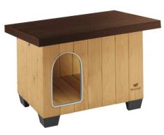 Ferplast 87014000 Hundehütte, Baita 60, mit Dach ca. 73.5 x 59 x 52.5 cm, ohne Dach ca. 61.5 x 42.5 x 52.5 cm, grün