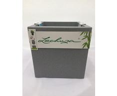 Lechuza CANTO Stone low 30, steingrau, Hochwertiger Kunststoff, Inkl. Bewässerungssystem, Herausnehmbarer Pflanzeinsatz, für Innen- und Außenbereich, 13700