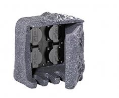 Trio Leuchten Steckdosenstein, steingrau, 20 x 19 x 20 cm, 9962-11