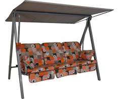 Angerer Vario Hollywoodschaukel 3-Sitzer Design Gera, orange, 210 x 145 x 160 cm, 6012/087/40