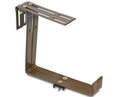 Windhager Blumenkasten-Halter für Bürstungen und Balkongeländer, 1-fach verstellbar, Tragkraft 25 kg, Braun 15 x 15 cm, 05802