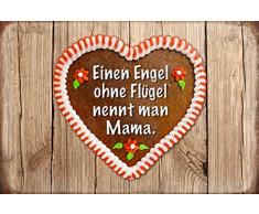 Schatzmix Einen Engel ohne Flügel nennt Man Mama Herz Lebkuchen Metal Sign deko Schild Blech Garten