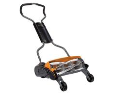 Fiskars Spindelmäher, Rasenmäher mit berührungslosem Schneidesystem, Schnittbreite: 46 cm, StaySharp Max, Schwarz/Orange/Silber, 1000591