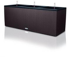 Lechuza TRIO Cottage 40, Mokka, Hochwertiger Kunststoff, Ideal als Sichtschutz oder Mini-Beet, 3 separate Pflanzeinsätze, Inkl. Bewässerungssystem, Für Innen- und Außenbereich, 15025