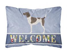 Caroline s Treasures bb8283pw1216 Deutsch Kurzhaar Welcome Canvas Stoff Dekoratives Kissen, Multicolor