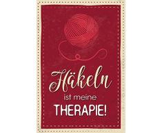 Schatzmix Häkeln ist Meine Therapie! Whisky Lustig Spruch Metal Sign deko Schild Blech Garten